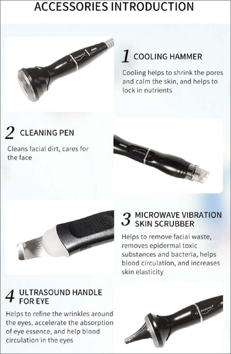 Eight in one machine with tools for Medi facial (Part I).